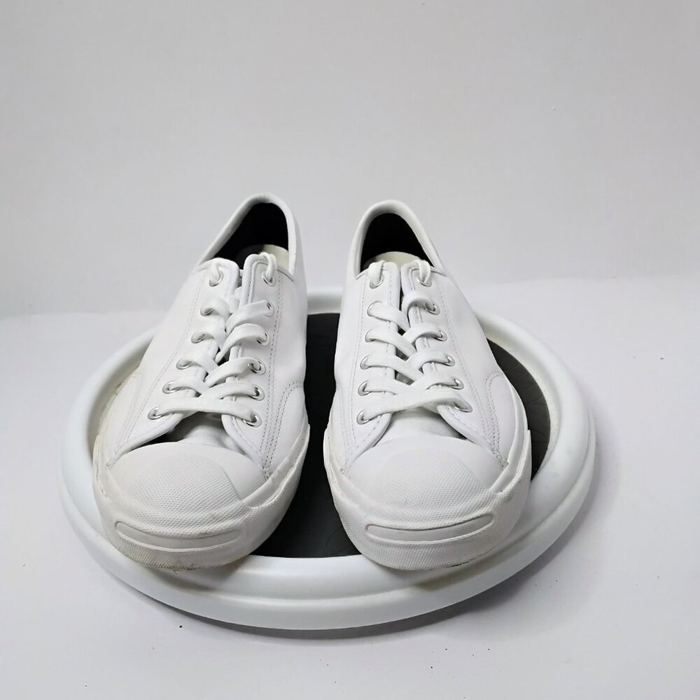 Converse Jack Purcell White Low-Top Unisex Sneakers 8E 2002 M88 Leather Upper Ru